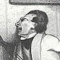 Etching of sick man.